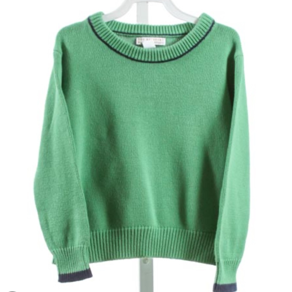 The Beaufort Bonnet Company Boys Green Sweater with Navy Details - NWOT